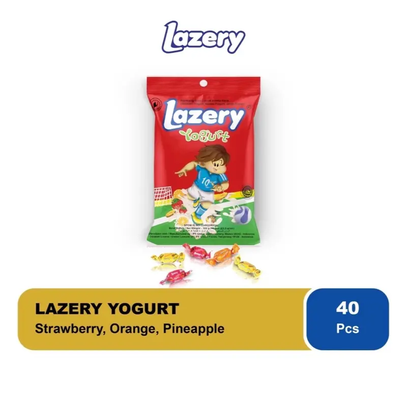 Permen Lazery Yogurt 100 gram (Lazery Yogurt Strawberry, orange, Pineapple Candy (Halal MUI) 0