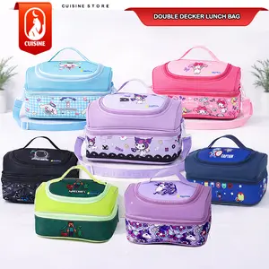 Tas Bekal Tingkat lucu Lunch Bag Double Decker Anak Ukuran 27.5cm Tebal Karakter