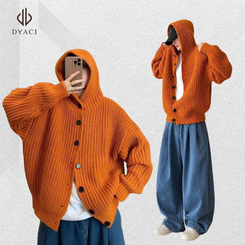 CHUNKY HOODED CARDIGAN DYACI - Áo Khoác Cardigan Len Dệt Kim Nam Nữ Có Mũ Sợi To Nặng 1,5Kg Form Rộng Vintage Thu Đông A101