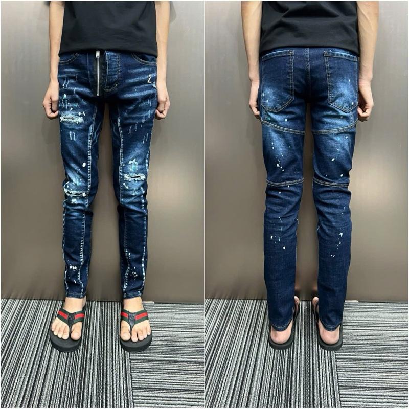  Quần Jean kẻ viền rách nhẹ 4 cúc nam nữ hott neww DOANH XÙ JEAN VM 