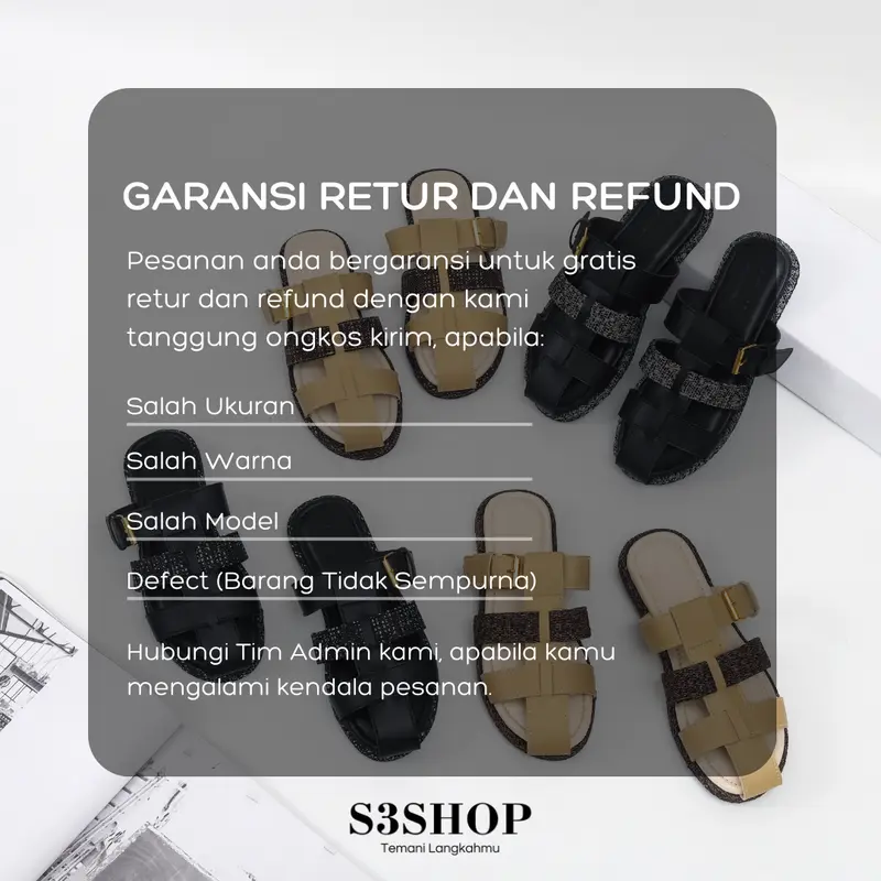 S3SHOP Nelly Sendal Wanita Premium Karet Perempuan 6