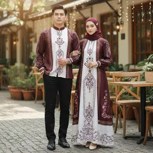 Couple Pasangan Muslim Baju Motif Exlusive Gamis Koko Lebaran Trendi 2026