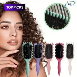 ヘアカーリングブラシ、1カウント/3カウントのヘアカーリングコーム、ホーム&サロン用のヒートレスヘアスタイリングツール