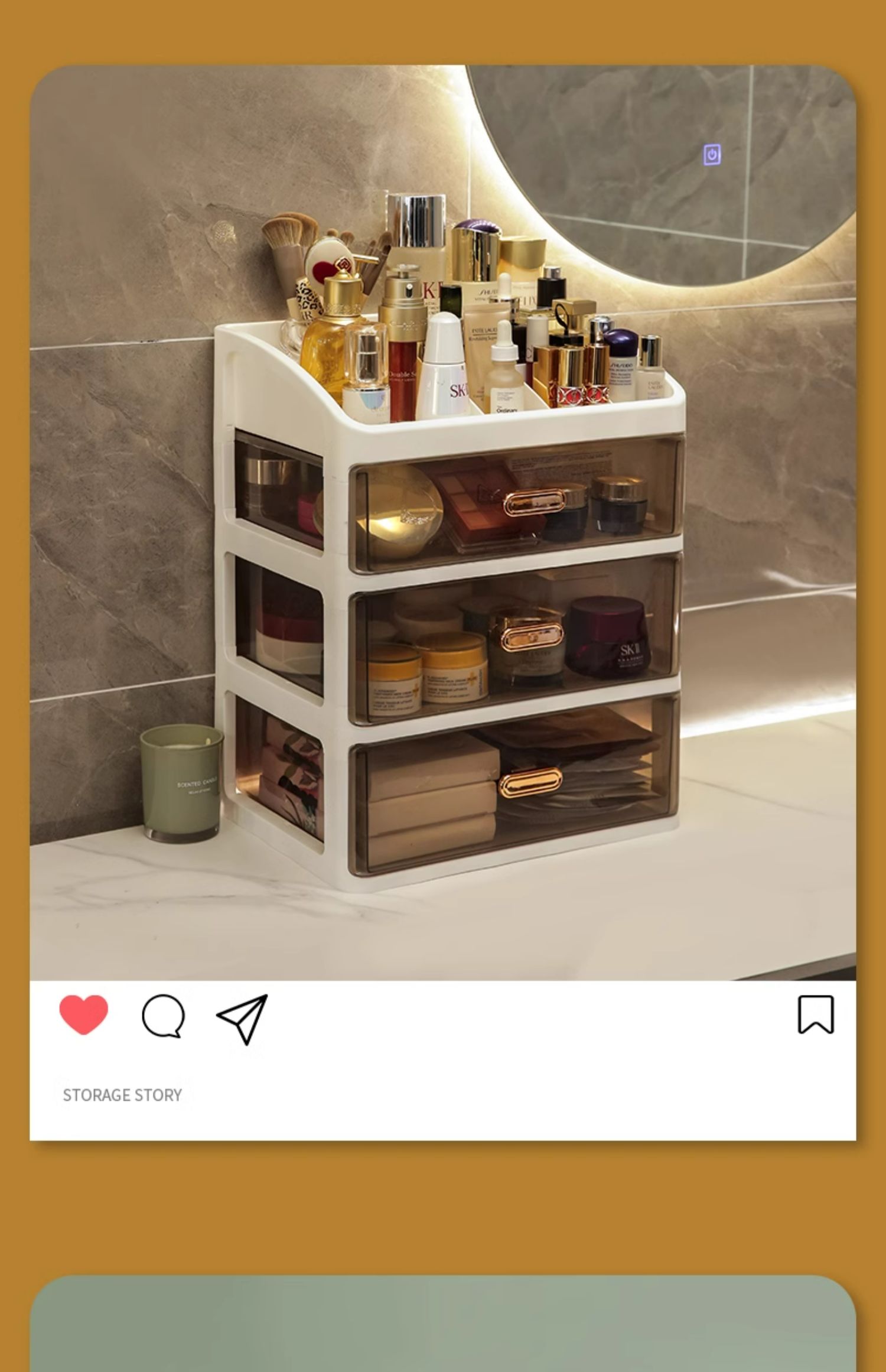 SG Makeup Storage Box Cosmetic Organizer Skincare Storage Box Quality Makeup organizer Case Dustproof With Handle and Drawer Plastic Kitchen Room SG Makeup Storage Box Cosmetic Organizer Skincare Storage Box Quality Makeup organizer Case Dustproof With Handle and Drawer Plastic Kitchen Room