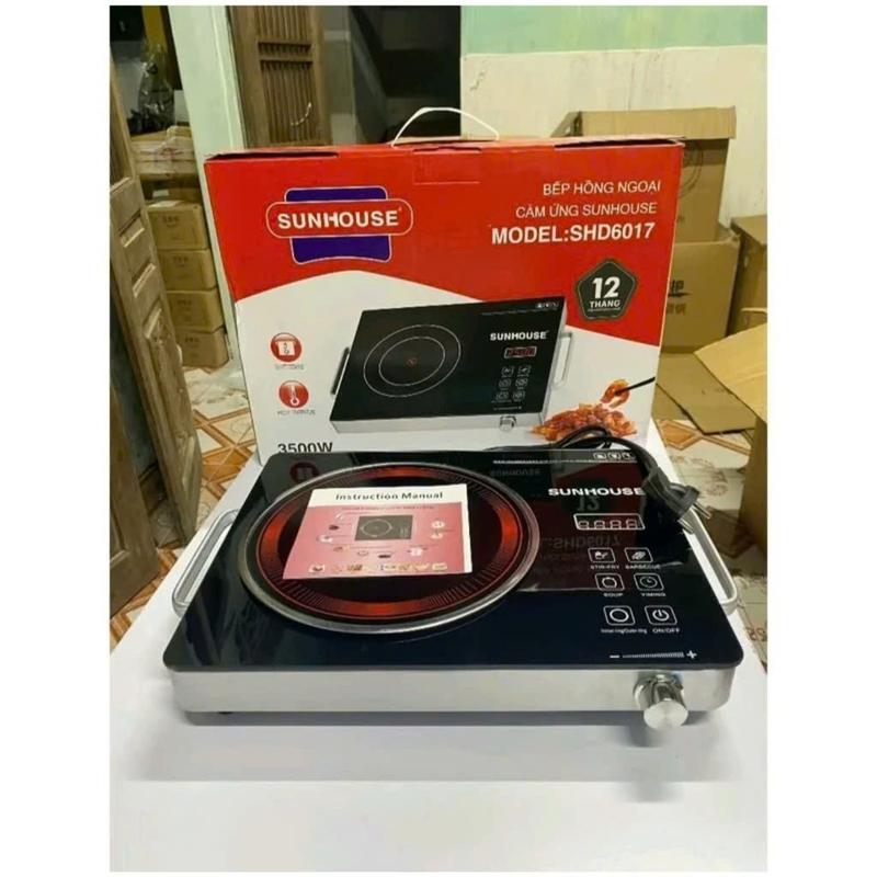 Sunhouse Bếp Hồng Ngoại Cảm Ứng SHD6017 Công Suất 3500W Chất Liệu Kính Chịu Nhiệt Bảo Hành 12 Tháng Tiện Dụng Đèn Báo Khi Nóng Hẹn Giờ Hiển Thị Điện Năng Tiêu Thụ