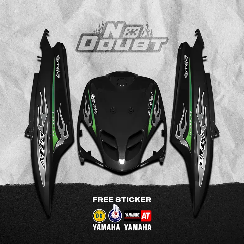 STRIPING MIO SPORTY CUSTOM FLAME - BLACK BODY 4
