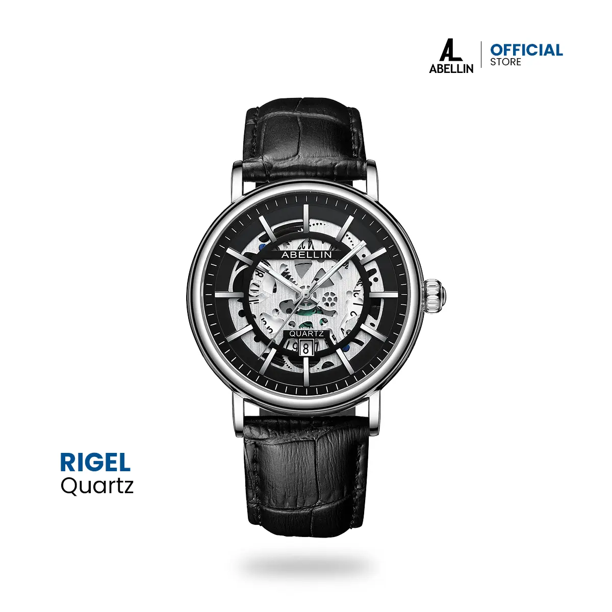 RIGEL Quartz - Jam Tangan Pria Cowok Stainless Kulit Model Terbaru Jarum Menyala Premium Luminous Watch COD Watches
