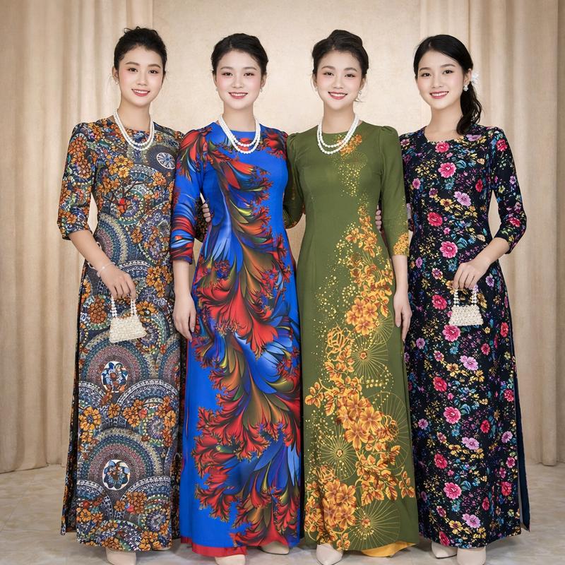 Áo Dài In Sắc Nét Tinh Sảo Mới - Thời Trang Truyền Thống Việt Nam