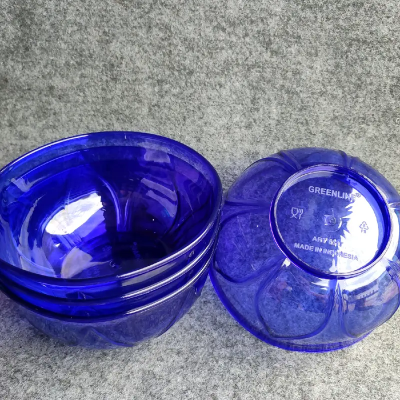 Promo 6 pcs Mangkok Besar Bulat Bakso Bowl akrilik plastik yoyo star/ Mangkuk Greenline Mika Plastik Diameter 16 Cm. 8