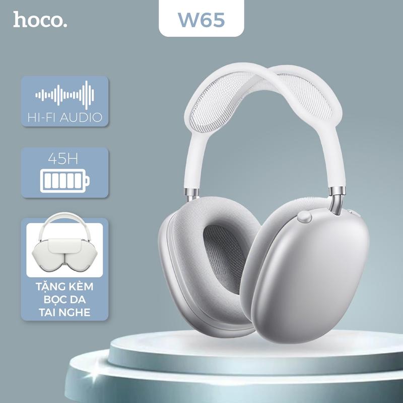 [Tặng kèm bọc  nghe] Tai nghe trùm W65 Base HOCO - Nghe nhạc chất lượng cao - 6 màu - Headphone trẻ trung, dung lượng pin lớn tainghe  chuptai airpods pro Bluetooth chống ồn