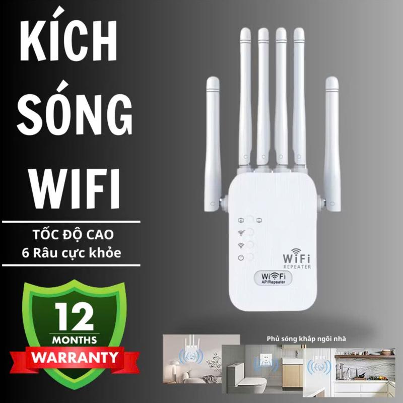  Bộ Kích Sóng WIFI 6 Râu Tốc Độ Cao 1200MBPS Phát Xuyên Tường Kết Nối Xa Mở Rộng Vùng Phủ Sóng Cải Thiện Tốc Độ mạng WiFi  B01-2 