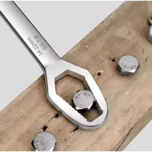 Kunci Pas Universal Ukuran 8-22 Mm Praktis Satu Kunci untuk Semua Ukuran Baut Double Head Key Wrench Ratchet Spanner