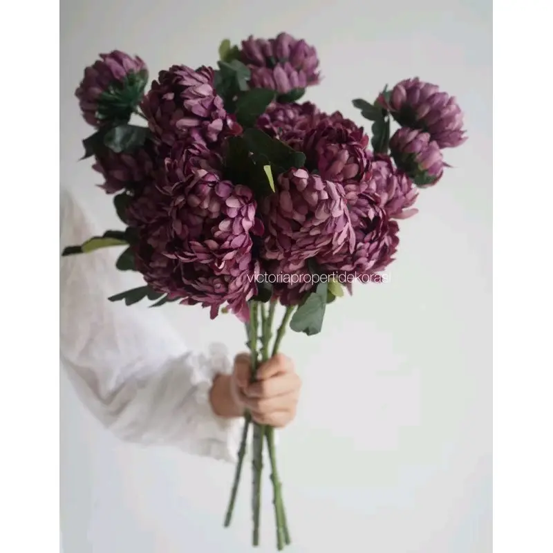 victoriapropertidekorasi bunga artificial dekorasi peony oriental 5 cabang premium