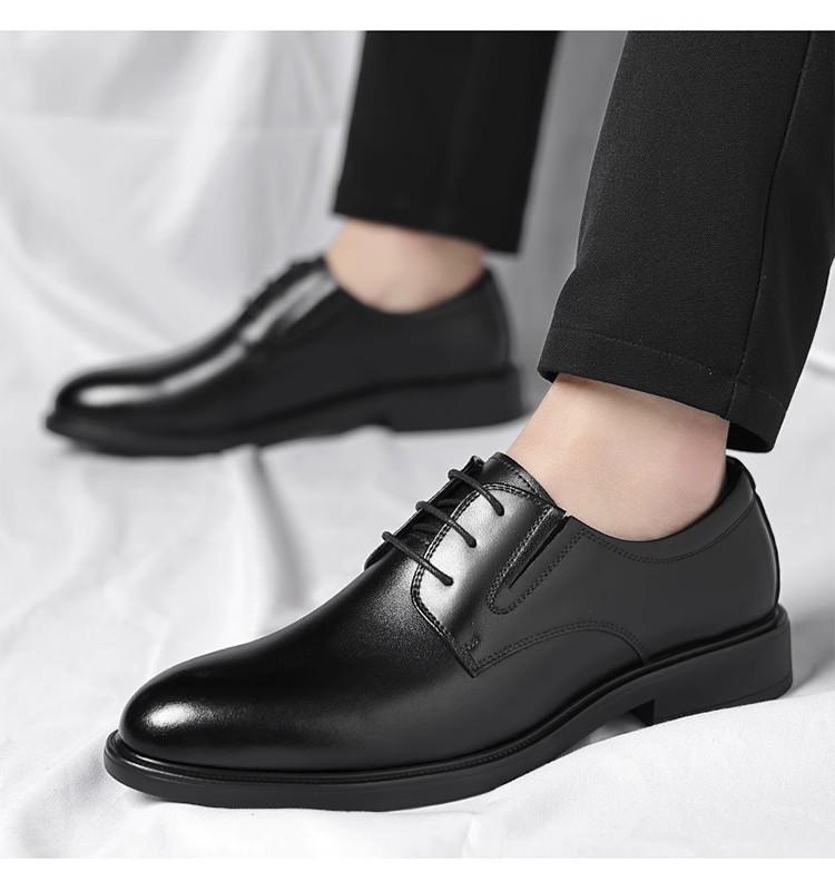 Sepatu kulit pria terbaru, nyaman dan berventilasi, cocok untuk musim semi dan gugur, kasual dan serbaguna, memiliki alas lunak, anti-selip, cocok untuk keperluan bisnis. 6