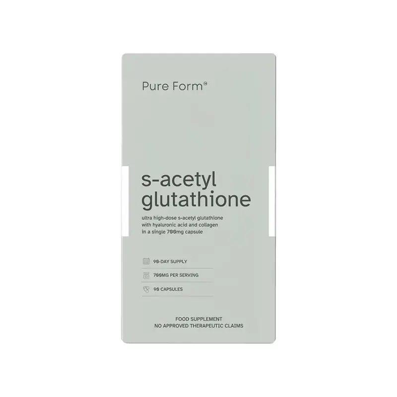 PURE FORM S-Acetyl Glutathione with Hyaluronic Acid and Collagen Capsule