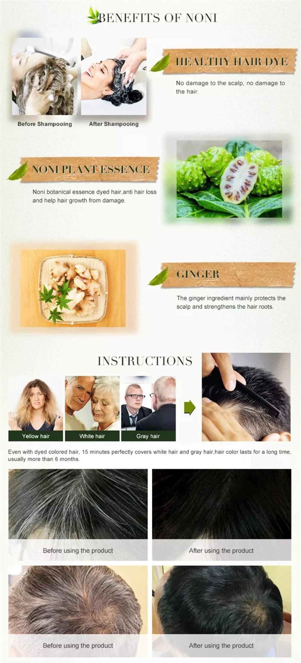 500ML Herbal Black Hair Shampoo Hair Dye Shampoo Professional Turn Your White/Gray Hair Into Black In Just 5 Minutes Non-irritating Hair Color Shampoo 500ML Herbal Black Hair Shampoo Hair Dye Shampoo Professional Turn Your White/Gray Hair Into Black In Just 5 Minutes Non-irritating Hair Color Shampoo