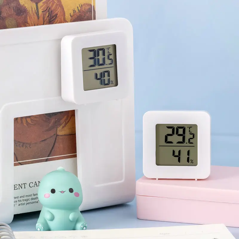Máy Đo Độ Ẩm Nhà Kỹ Thuật Số Điện Tử, Mẫu Bán Chạy Xuyên Biên Giới, Nhiệt Kế Chính Xác Mini Có Thể Chân Đế Có Thể Dính Vào Tường 1