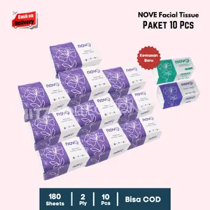 Paket Promo 10 Pack NOVE Facial Tisu / 8 pcs NOVE Facial Tissue 180 Sheet 2 Ply Tisu Wajah Halus Lembut TIsu Murah dan Promo
