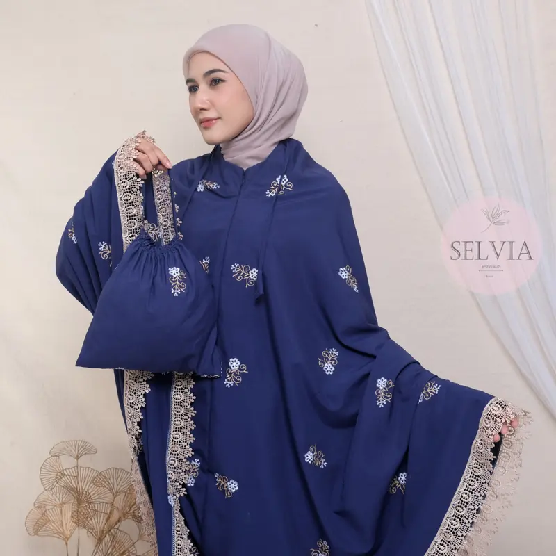 Mukena Mukenah Dewasa Jumbo Bordir Bunga Melati 2in1 Katun Premium Atasan Bawahan Mewah Lembut Cantik 1
