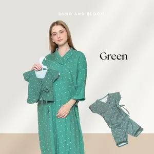 Bond And Bloom Alora Baju Kimono Melahirkan Dan Menyusui Set Mama Dan Bayi Lengan Panjang Bahan Rayon Bumil & Busui Friendly Terlaris