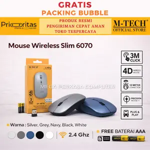 Wireless Mouse M-TECH Slim SY 6070 Mouse Wireless MTECH SY6070 FREE BATERAI FREE PACKING BUBBLE