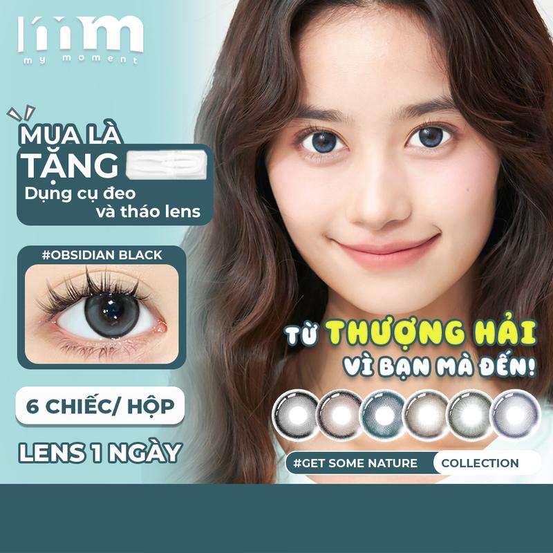 [6 CHIẾC] Kính áp tròng MMLENS My Moment Get Some Nature lens 1 ngày màu xanh nâu đen xám hồng tự nhiên Obsidian Black Mint Green Copper Brown Navy Gray Sapphire Blue Secret Brown độ cận (0-7 độ) DIA giãn tròng 14.2mm - 14.5mm kỷ yếu douyin