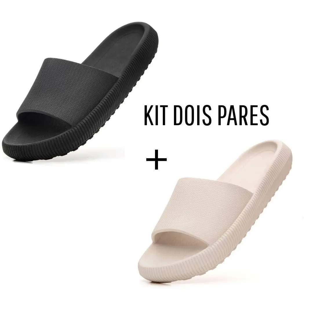 Kit De Dois Pares de Chinelo  Unissex Mega Promoção Conforto
