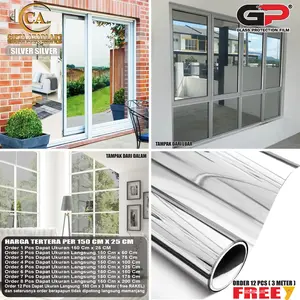 Stiker Kaca Film Cermin Jendela Rumah Kantor Mobil Ruko One Way Tidak Tembus Pandang Lebar 150 Cm
