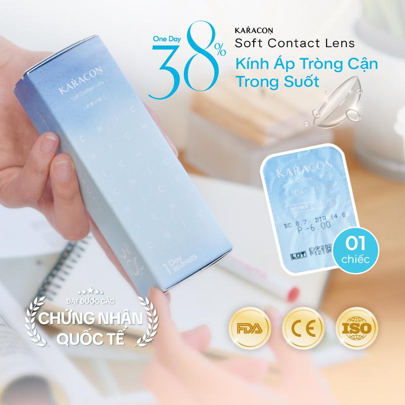 Lens Cận Trong Suốt 1 Ngày Hợp Mắt Nhậy Cảm - Kính Áp Tròng Trong Suốt KARACON INNOVISION