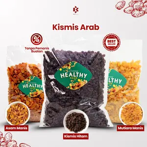 Kismis Arab Asam Manis Mutiara Manis Hitam 1 Kg -  Raisin Golden, Simin, Dark Haji Umroh Buah Kering