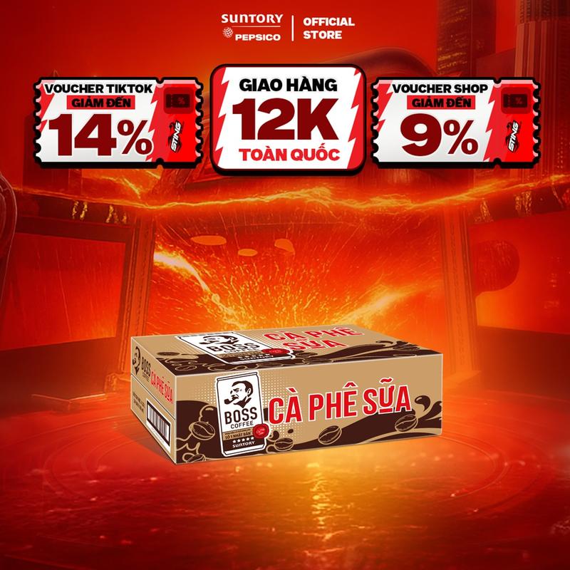 [DEAL SỐC] Thùng 24 Lon Cà phê sữa Boss (180ml/lon)