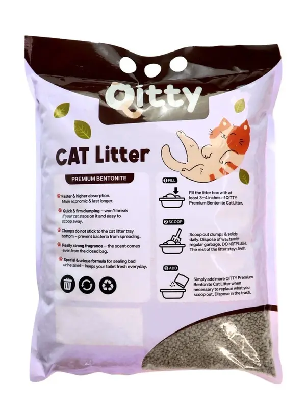 Pasir kucing Qitty cat litter - aroma harum wangi ukuran 5 liter 1