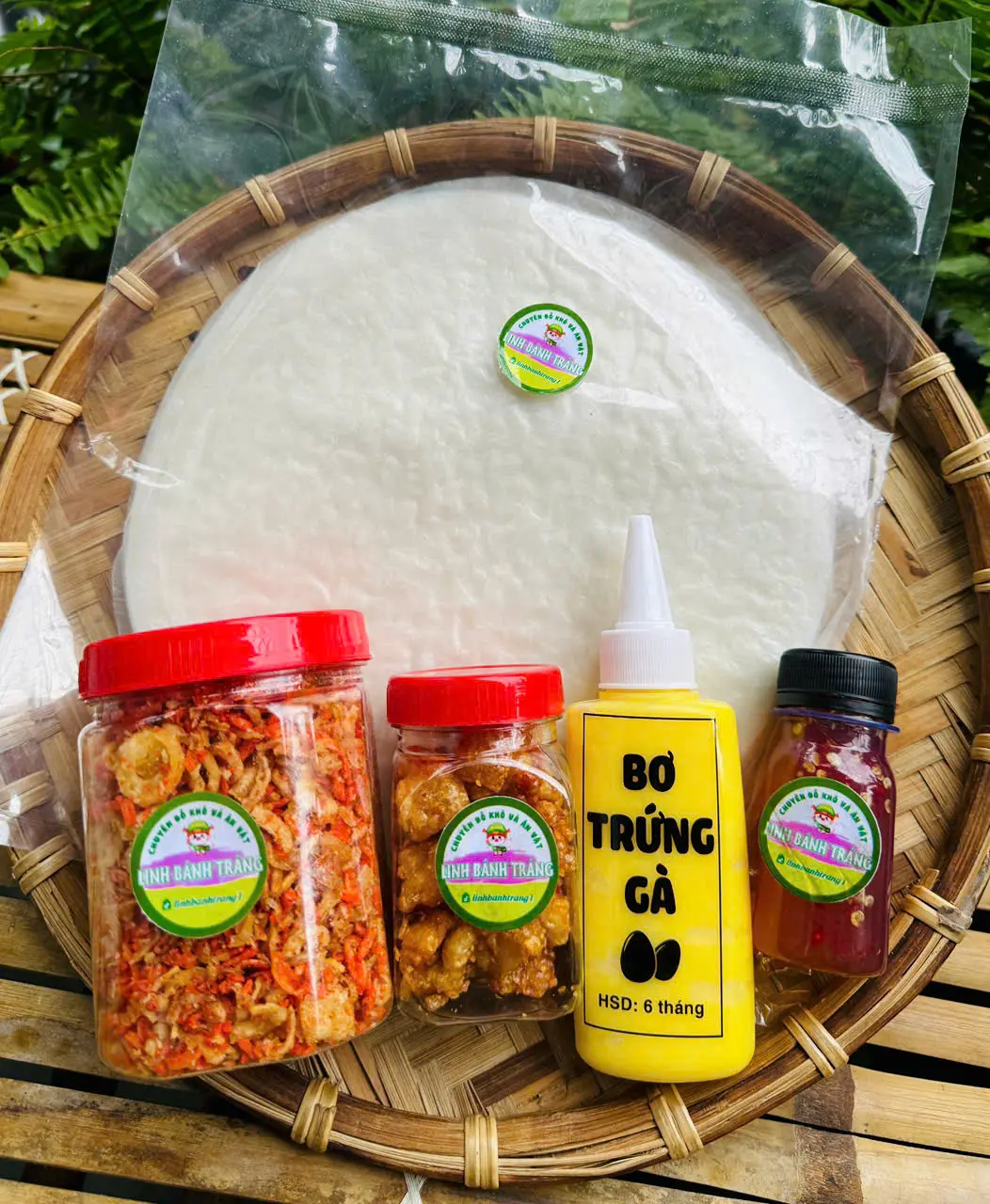 [ COMBO 59k ] Đồ Ăn Vặt Snack Food Bánh tráng phơi sương 150g, hành phi muối ruốc 100gr, tóp mỡ, sốt tắc, bo 1 chai