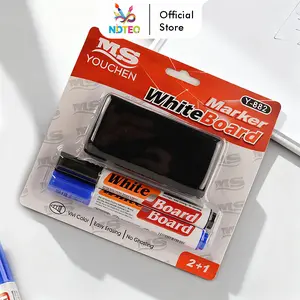 Set Lengkap Spidol Whiteboard Marker 2 PCS dan Penghapus Papan Tulis PE-0111