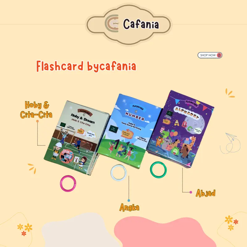 Mainan Flash card edukasi anak PAUD TK SD Flashcard Kartu Premium wipe clean dengan O ring Tebal Tidak Mudah Rusak | Kartu Belajar Bermain Toys cocok jadi kado by cafania 1