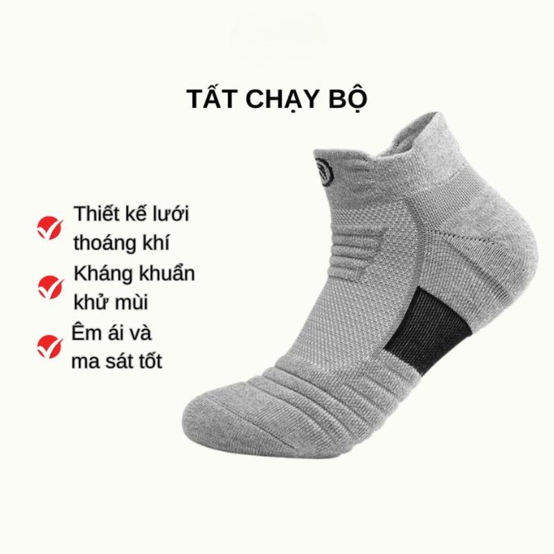 Tất nam thể thao dày dặn gân ma sát chuyên dụng dành cho nam chạy bộ, bóng đá, bóng rổ, đi xe đạp khử mùi hôi cực tốt