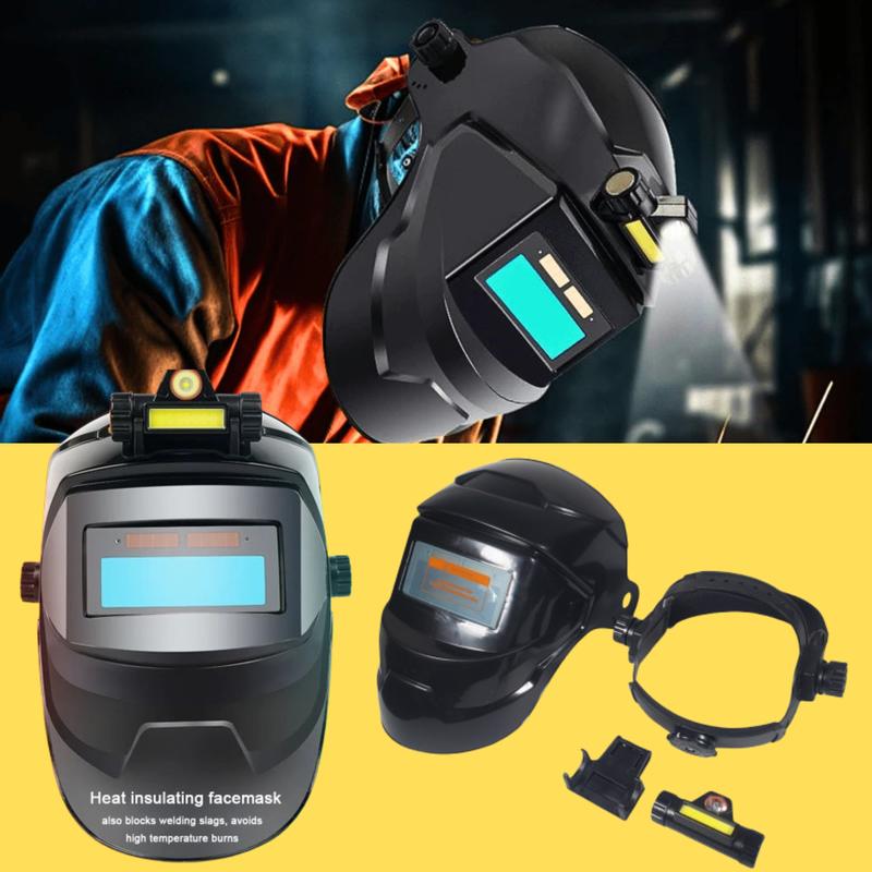 KALLA Helm Topeng Las full face Otomatis gelap terang listrik Auto Welding Mask with senter LED 1