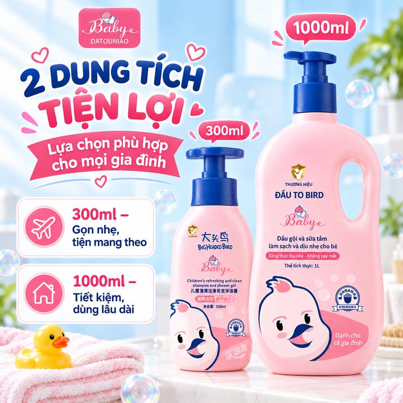 Dầu gội và tắm 2 trong 1 cho bé. pH nhẹ dịu, lành tính với da. Làm sạch nhẹ…