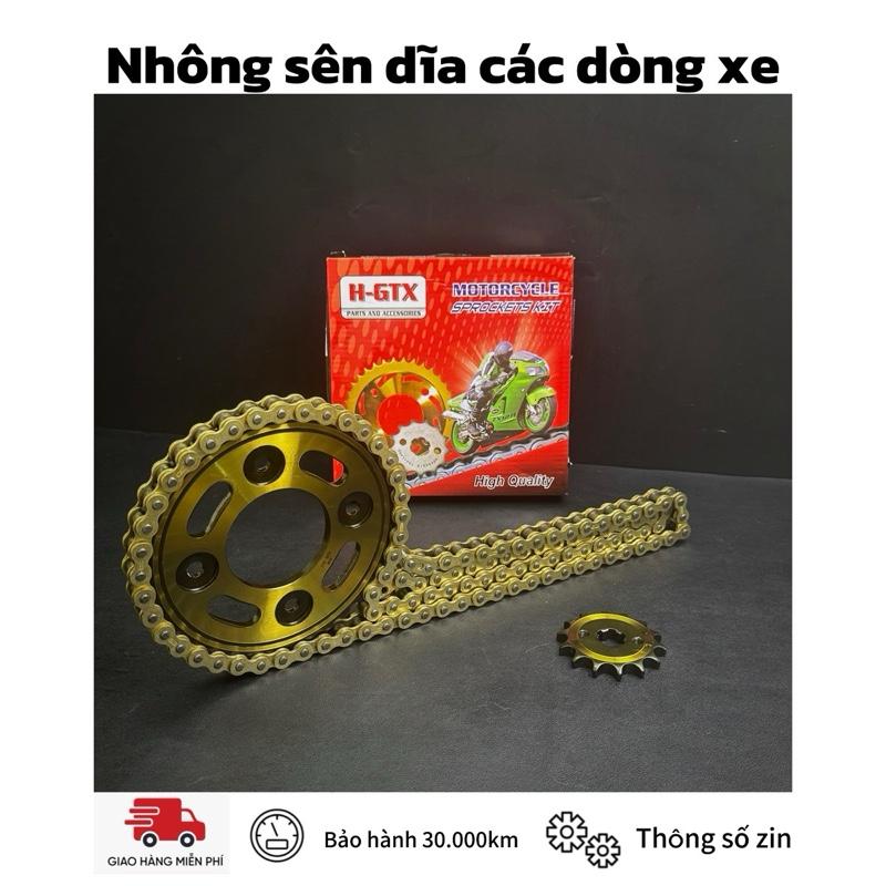 Nhông Sên Dĩa Thái Lan Các Dòng Xe Thương Hiệu H-GTX FULL ĐEN Sên 9ly FULL VÀNG Sên 10ly Bảo Hành 30.000km