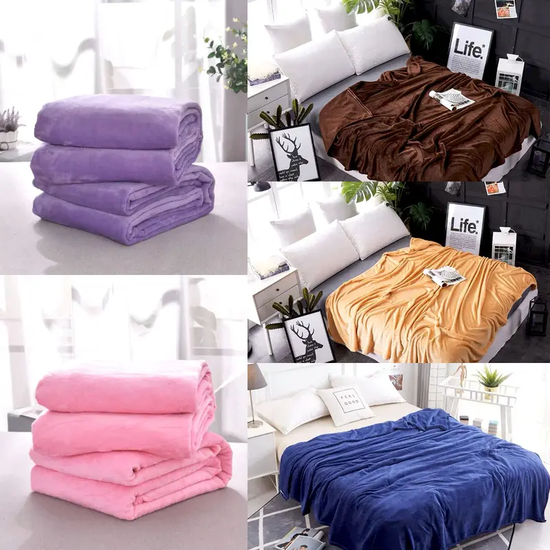 Selimut Polos Ukuran 150x200 Warna Elegant & Aesthetic Tebal & Lembut 0