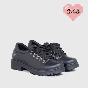 Adorableprojects - Hwasa Oxford Genuine Leather Black - Sepatu Kulit