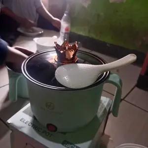 Kafiinmall Panci Elektrik Multifungsi Hijau Anti Lengket Cocok Untuk Kost Portable Panci Listrik Serbaguna Kukusan Plastik Eletkrik Cooking Pot
