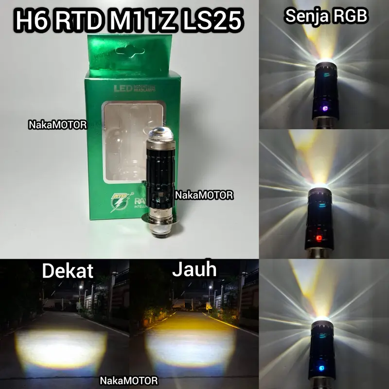 Lampu Utama H6 Senja RGB Dengan Kipas Original Rayton D3 High Low Putih Kuning 1