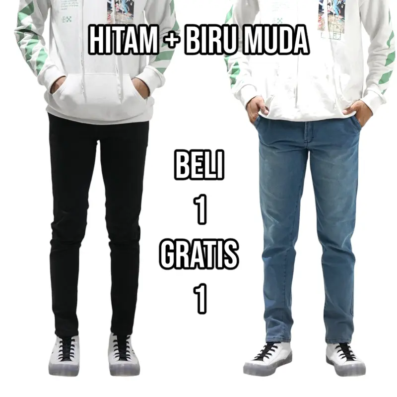 [BELI 1 GRATIS 1] Celana Jeans Pensil Slimfit Pria Panjang Stretch Skinny Termurah 2025 - Rasendrya.id reguler 1