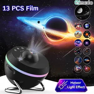 13PCS Film Lampu Tidur Proyektor Galaxy Efek Meteor 4K Resolusi Berputar Rotasi Otomatis Nebula Starry Projector Light