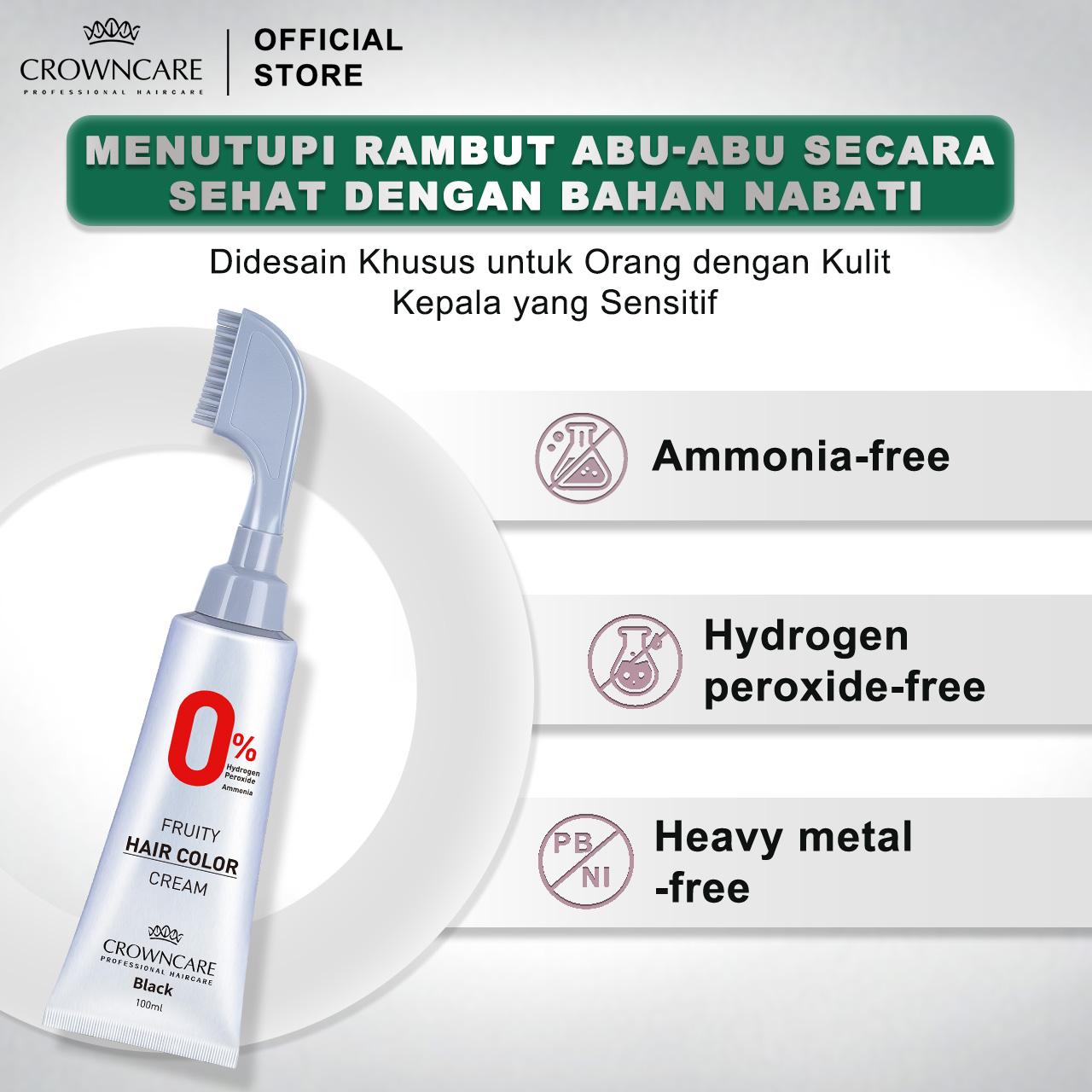 [PROMO SPESIAL]CrownCare Bundle Hair Coloring Cream Full Size + Refill Penghitam Rambut Uban Fruit-scented Krim Pewarna Rambut Wangi Membantu menghitamkan uban, menghitamkan rambut Dengan Sisir Cat Dye Ammonia free