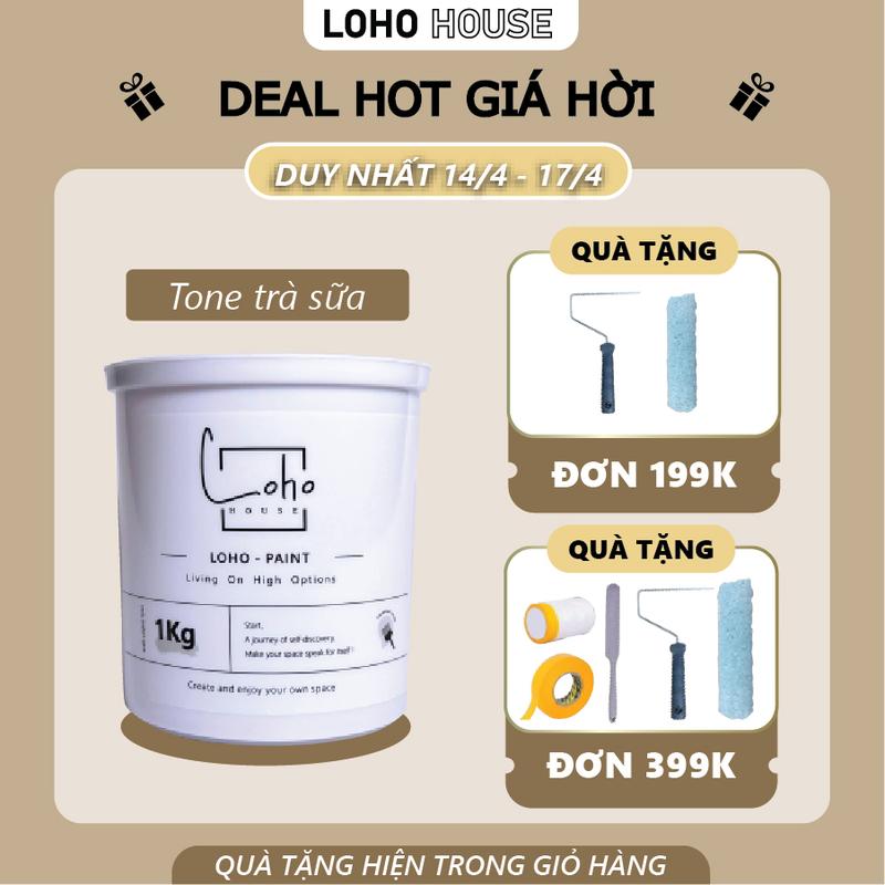 Sơn tường tone màu trà sữa | Lon sơn 1kg - Sơn nước nội thất cao cấp Loho-paint với các tone màu trà sữa