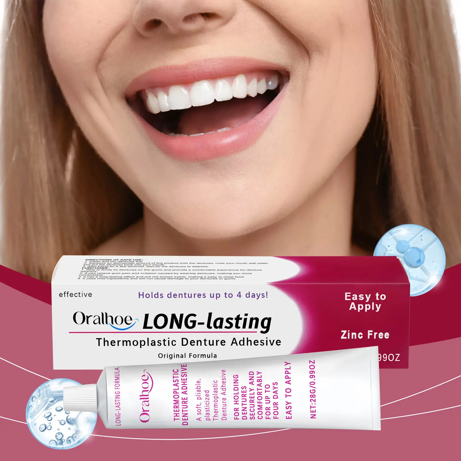 Denture fixing adhesive Denture Fixing adhesive for improved comfort denture beauty denture fixing