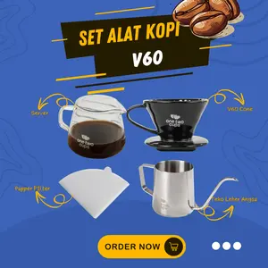 Paket Alat Seduh Kopi Rumahan Homebrewer V60 Manual Brew Home Brewer Set Coffee Manualbrew Barista Stainless Steel