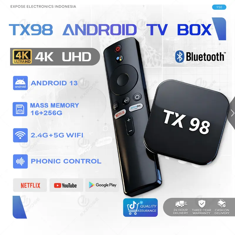 TV Stick Android 13 Q96 4K Ultra HD - Mini Box Smart TV 8GB RAM 256GB ROM WiFi Quad Core